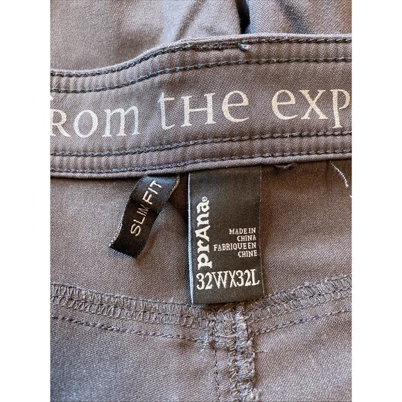 prAna Pants Mens 32x32 Gray Slim Fit Breathe Hiking Camping Outdoors *FLAW - Picture 9 of 14
